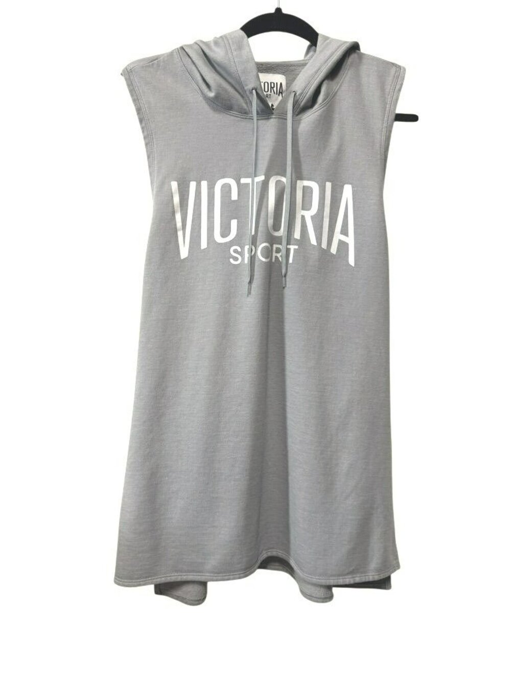 Victoria Sport Women’s Gray Sleeveless Hoodie Racerback Tank Medium Graphic Logo